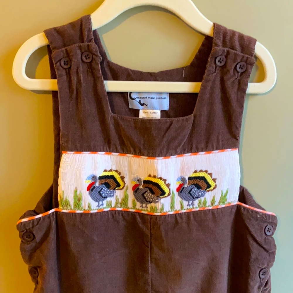 EUC. 3t Brown Corduroy Turkey Hunt long all by Crescent Moon Children.